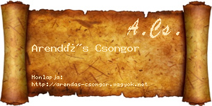 Arendás Csongor névjegykártya
