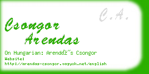 csongor arendas business card